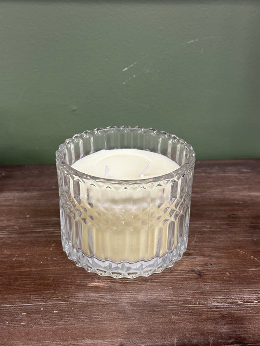 Bougie parfumée en verre avec couvercle - 315g - Jaune