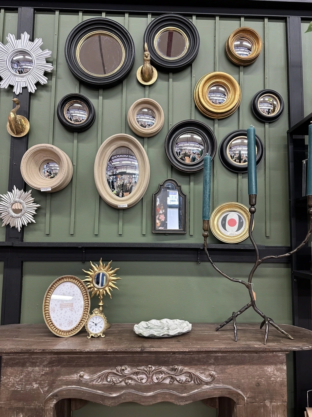 Miroir convexe beige profond 19 cm