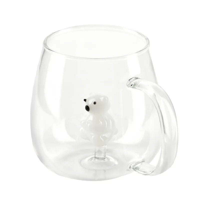 Mug animal intégré 400 ml - Ours blanc
