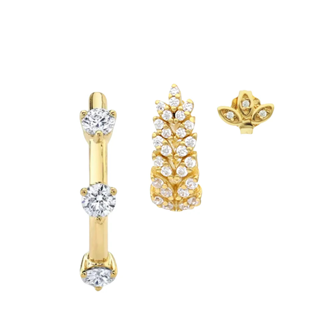Accumulation 3 boucles strass