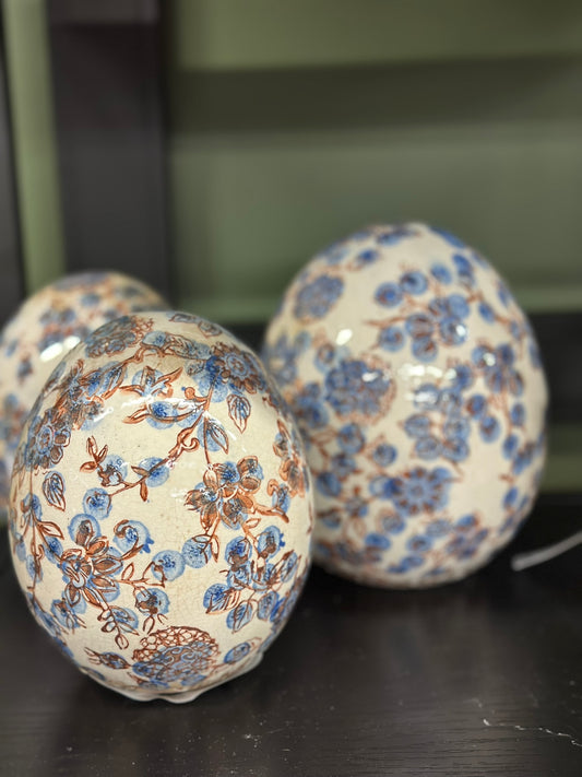 Oeuf décoratif bleu M