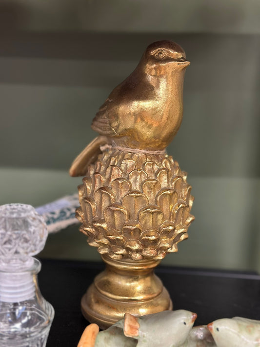 Statuette oiseau doré
