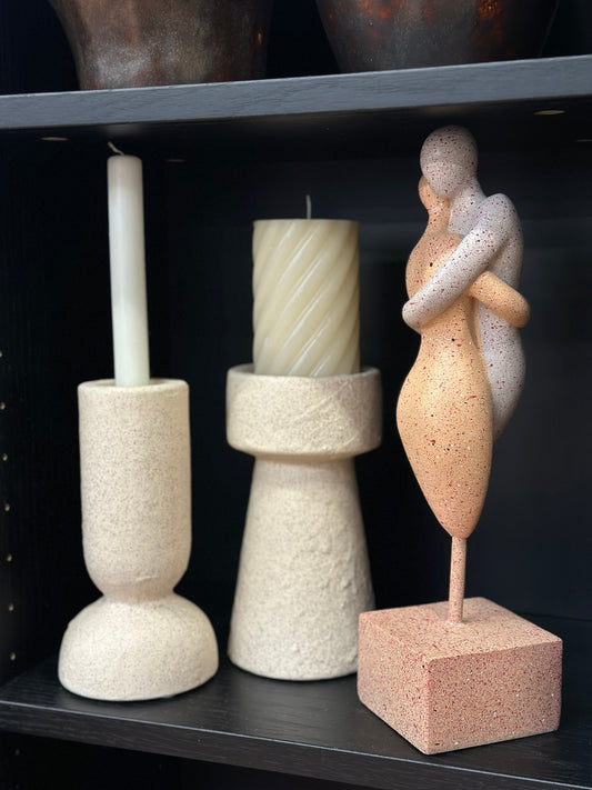 Bougeoir crème moucheté - Taille L