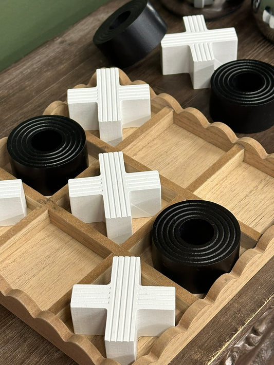Jeu de morpion décoratif en bois