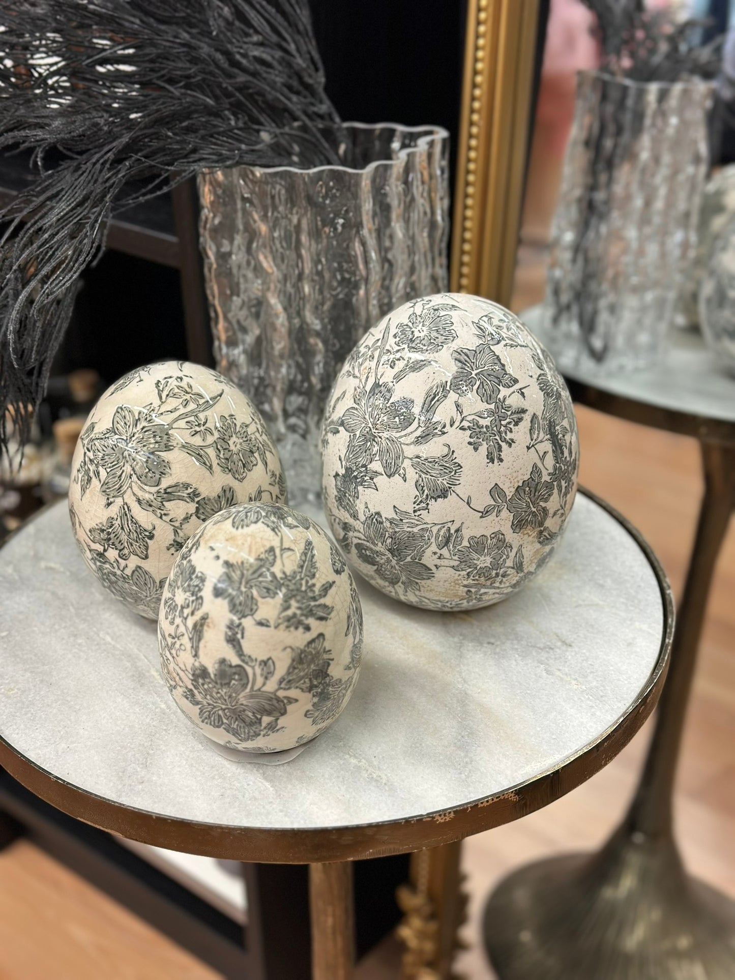 Oeuf décoratif gris - Taille L