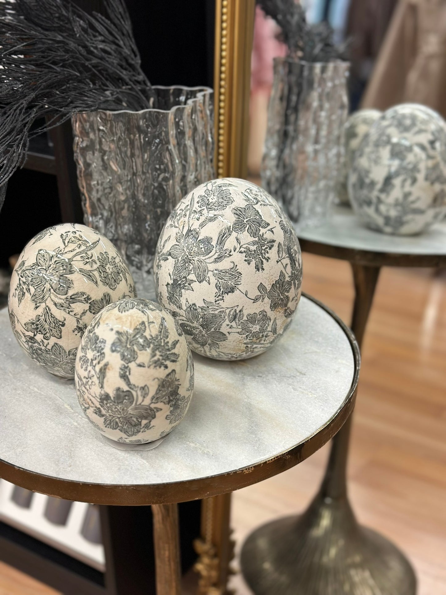 Oeuf décoratif gris - Taille M
