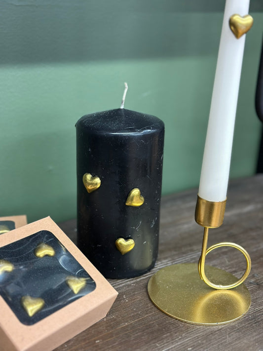 Bijoux de bougie - cœurs dorés (boîte de 4)