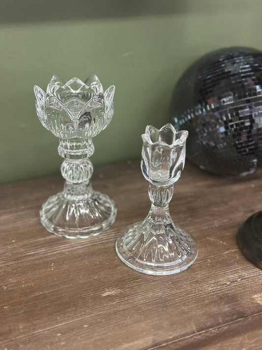 Bougeoir en verre tulipe - petit modèle