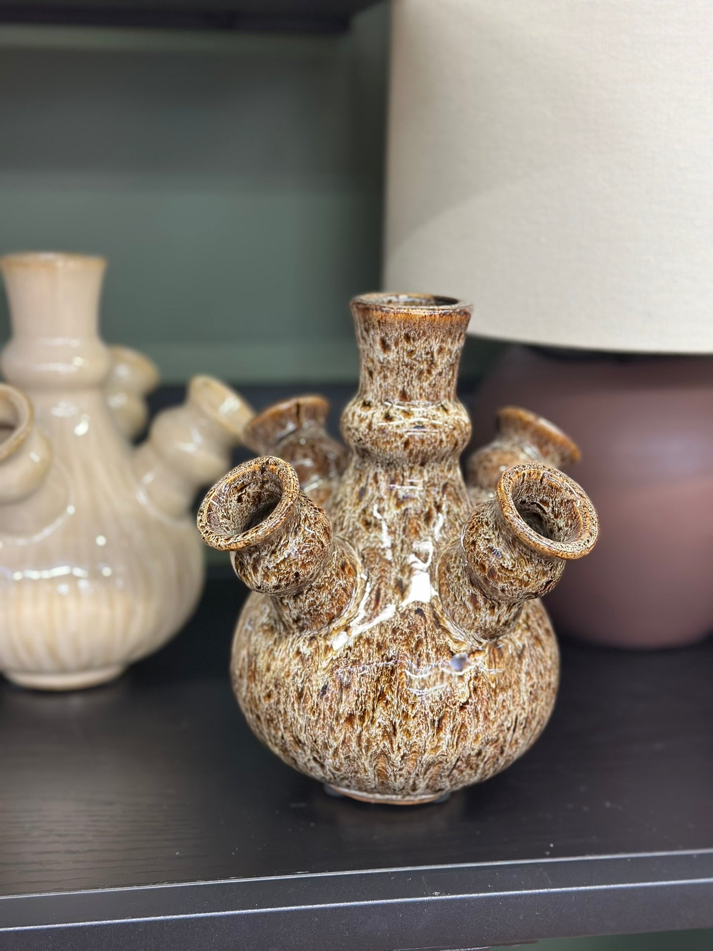 Vase tulipe marron
