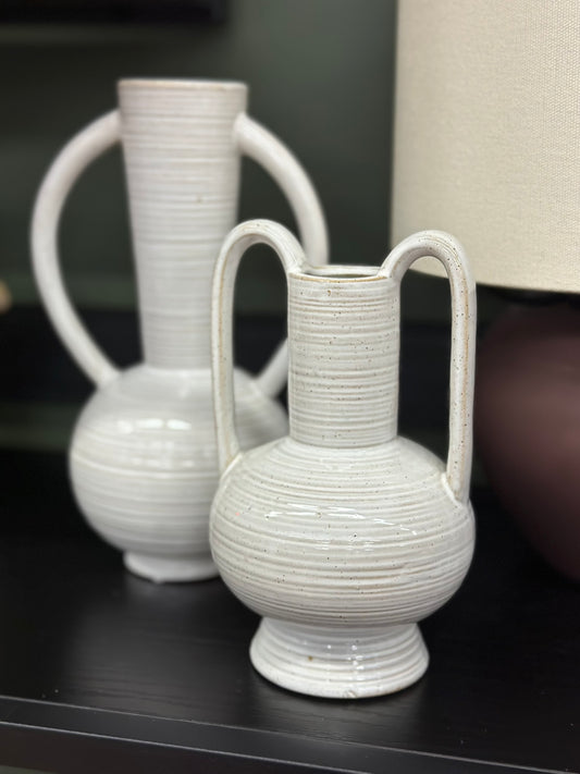 Vase blanc 2 anses - Taille S