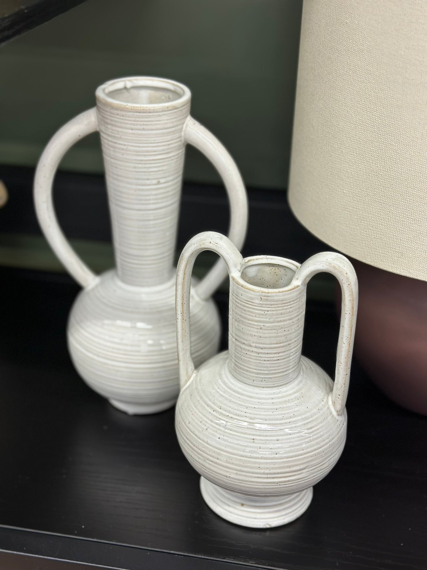 Vase blanc 2 anses - Taille M