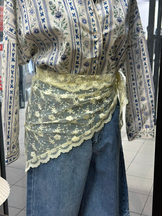 Foulard en dentelle - Jaune