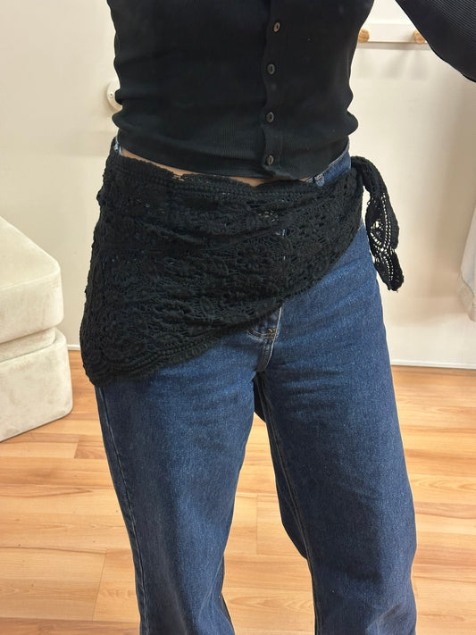 Foulard en crochet - Noir