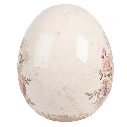 Oeuf décoratif fleuri - Taille L