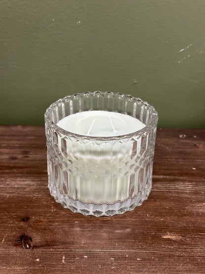 Bougie parfumée en verre avec couvercle - 315g - Vert