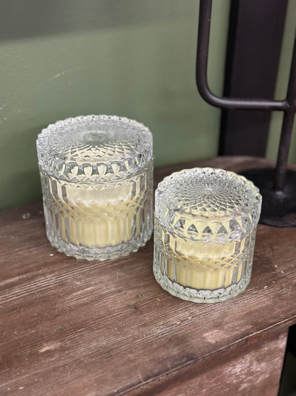 Bougie parfumée en verre avec couvercle - 315g - Jaune