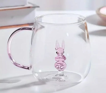 Mug animal intégré 400 ml - Lapin rose