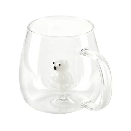 Mug animal intégré 400 ml - Ours blanc