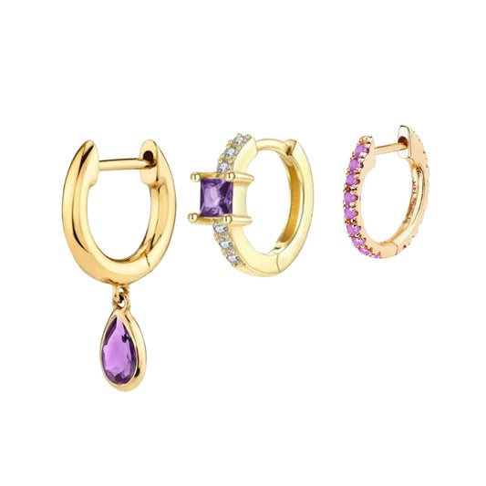 Accumulation 3 boucles lila