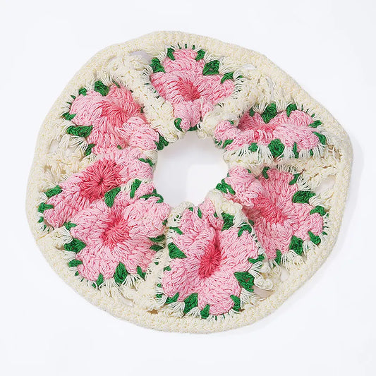 Chouchou 13 cm crochet - Rose