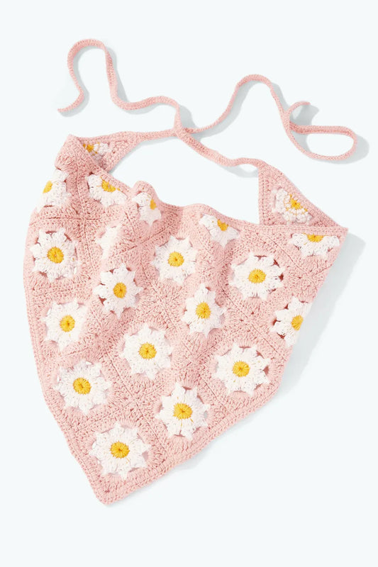 Bandana crochet - Rose tournesols