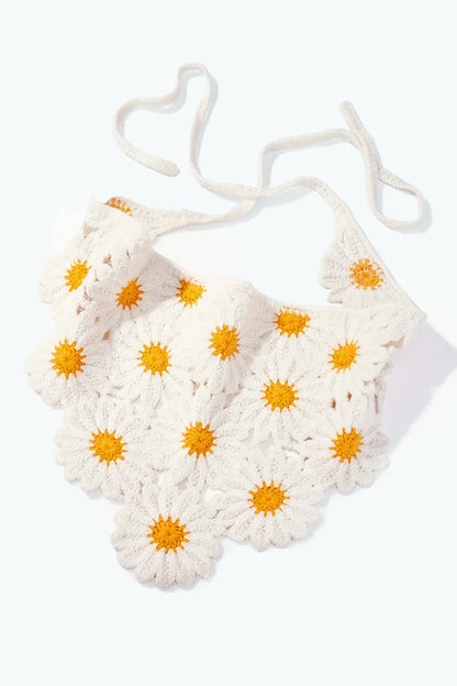 Bandana crochet - Blanc tournesols