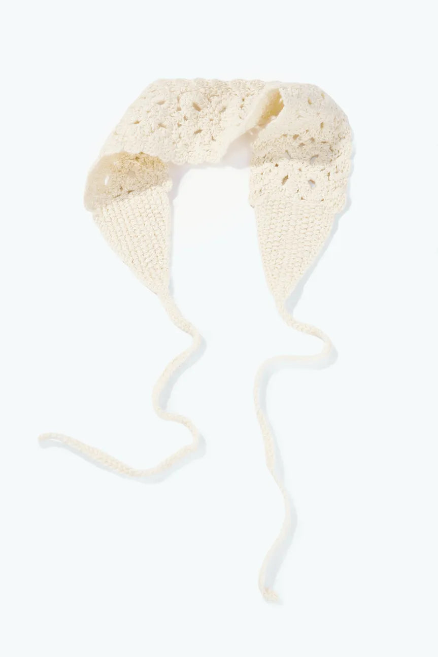Bandeau cheveux en crochet - Beige