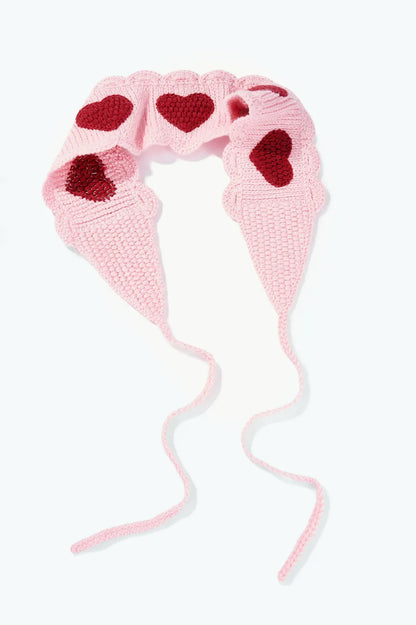 Bandeau cheveux en crochet - Rose