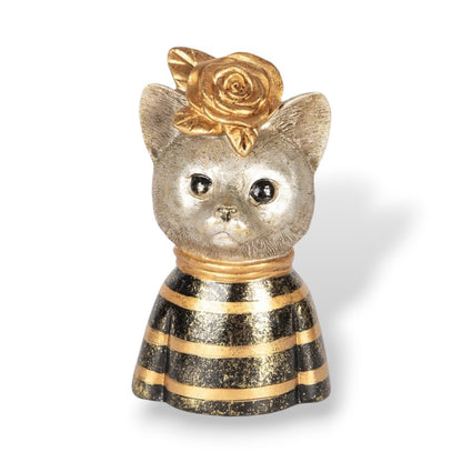Figurine chat dorée