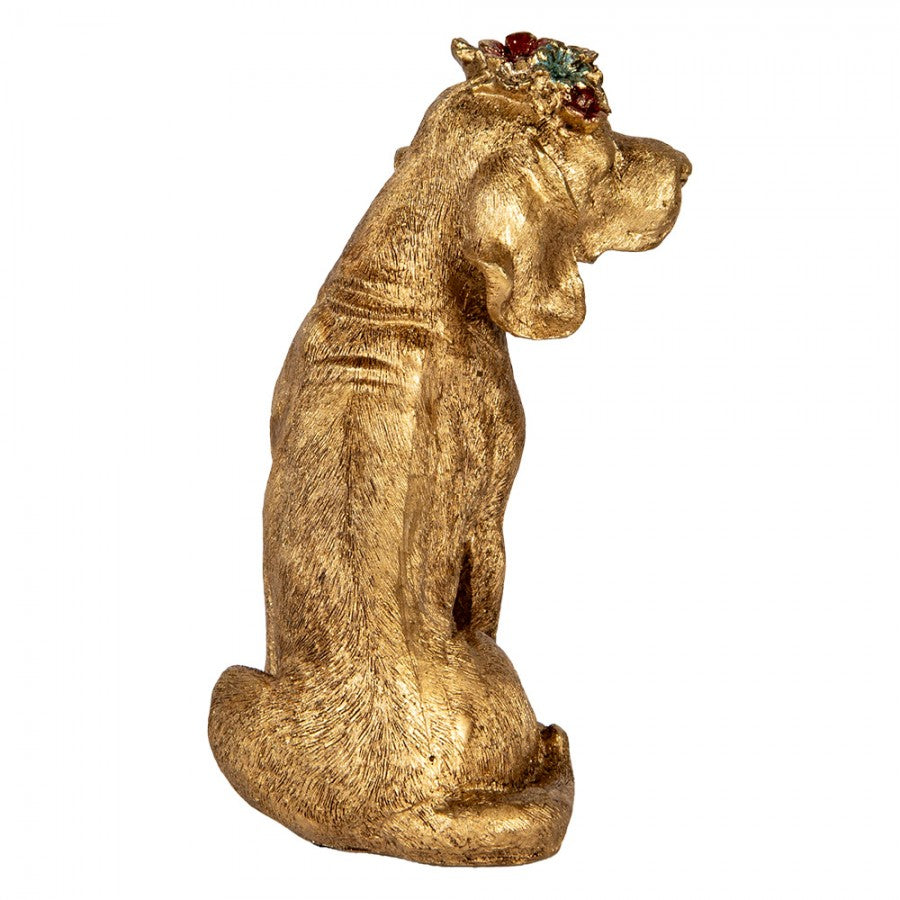 Figurine chien doré