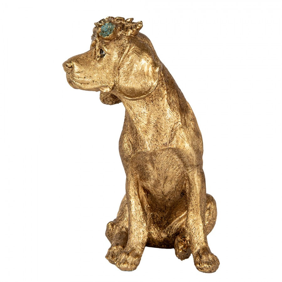 Figurine chien doré