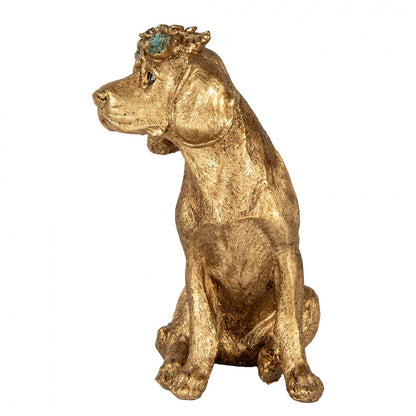 Figurine chien doré