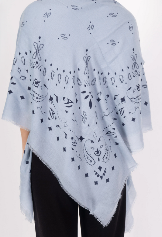 Foulard XL bleu