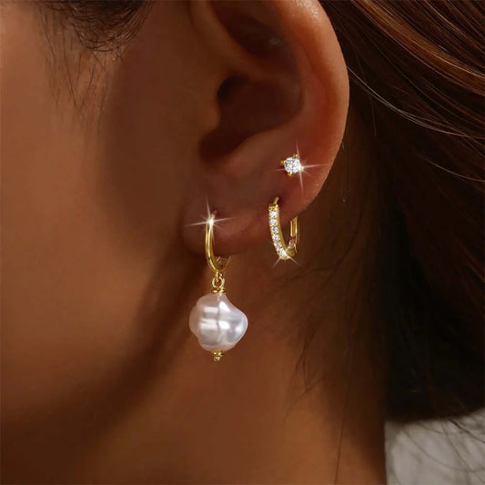 Accumulation 3 boucles Perle