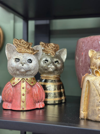 Figurine chat dorée