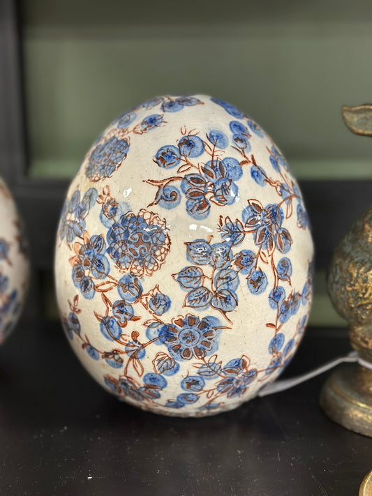 Oeuf décoratif bleu L