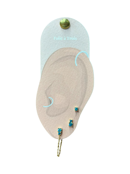 Accumulation 3 boucles turquoise