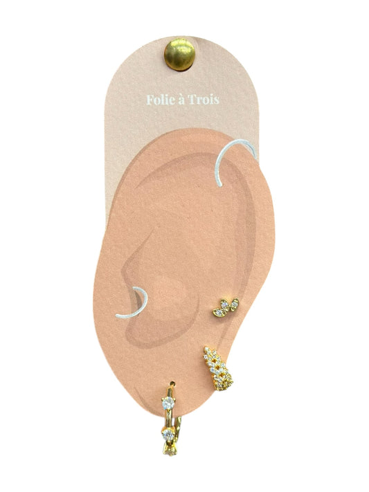 Accumulation 3 boucles strass