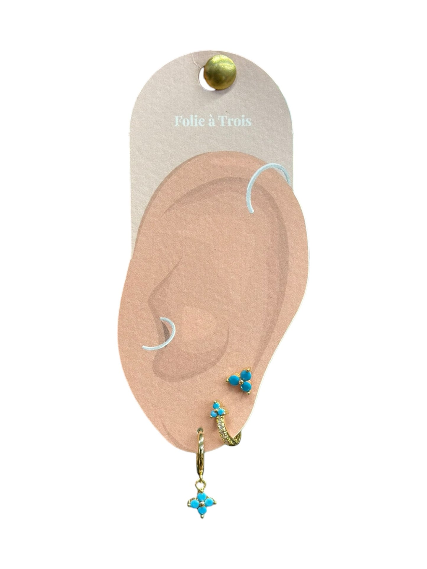 Accumulation 3 boucles turquoise