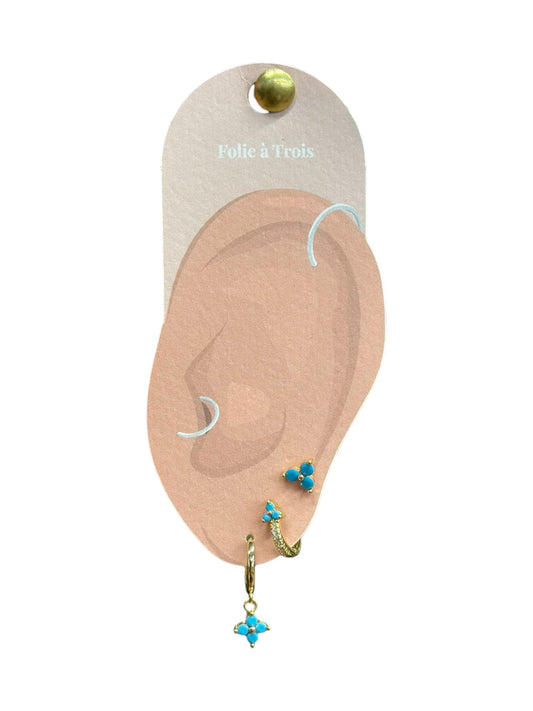 Accumulation 3 boucles turquoise