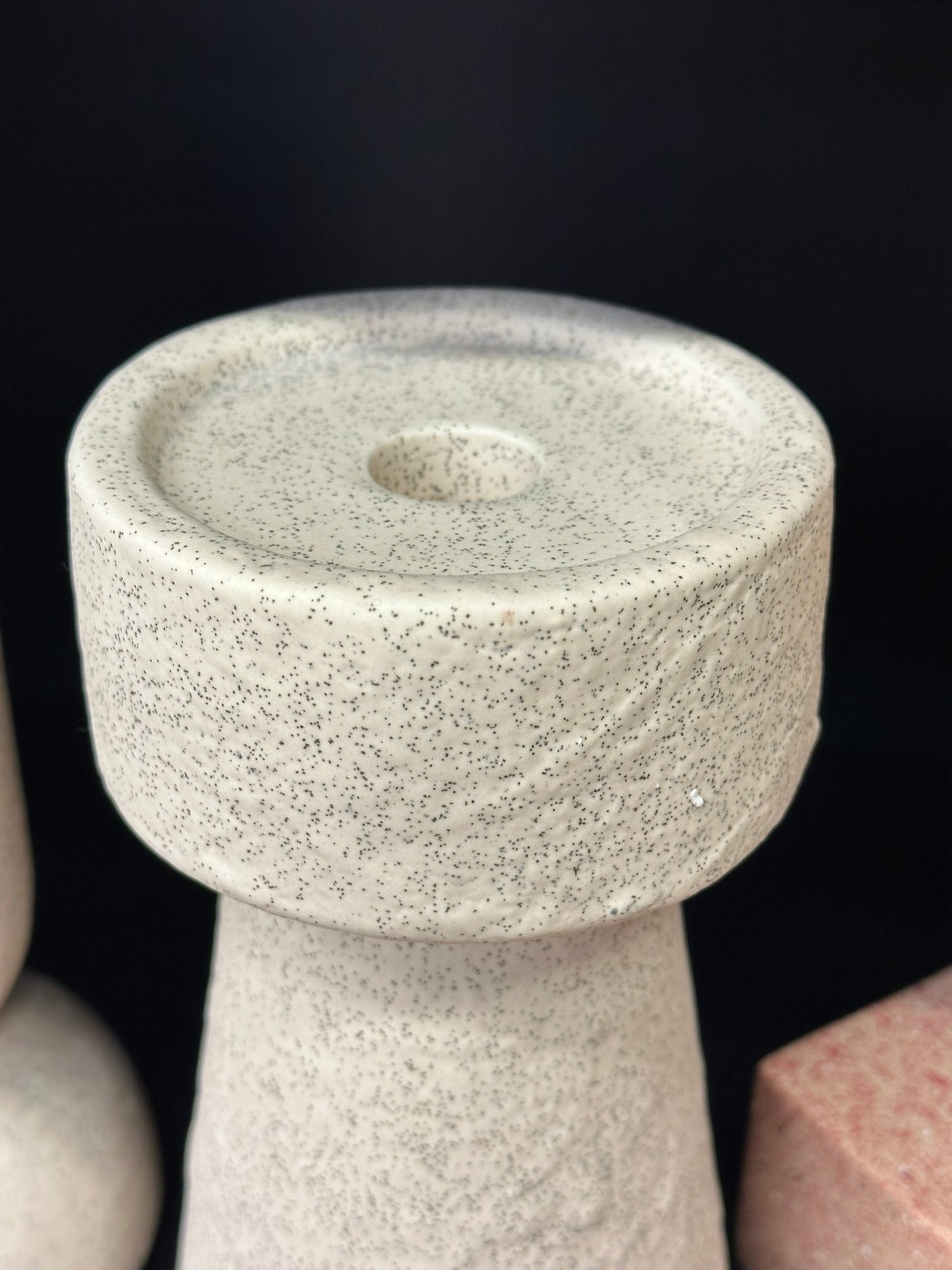 Bougeoir crème moucheté - Taille L