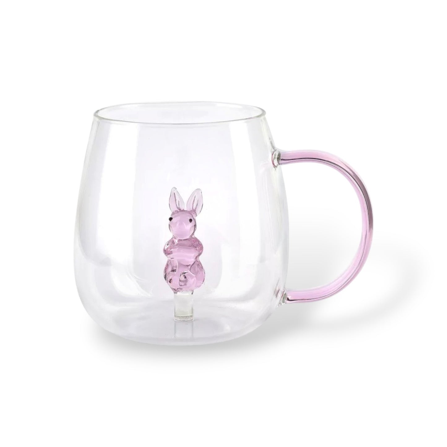 Mug animal intégré 400 ml - Lapin rose