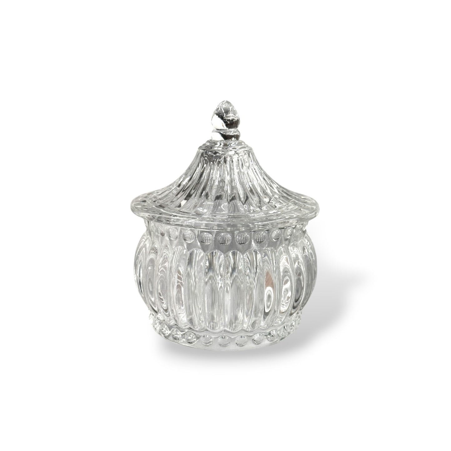 Petit sucrier en verre - motif strié