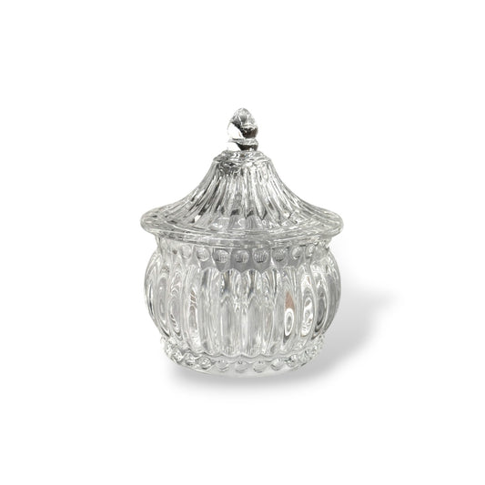 Petit sucrier en verre - motif strié