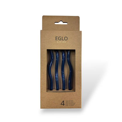 Pailles en verre réutilisables (x4) avec goupillon - Bleu