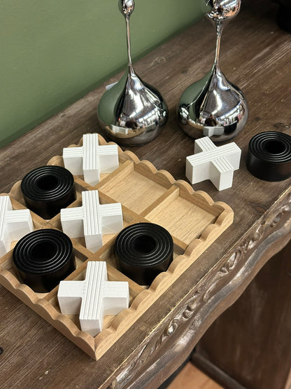 Jeu de morpion décoratif en bois