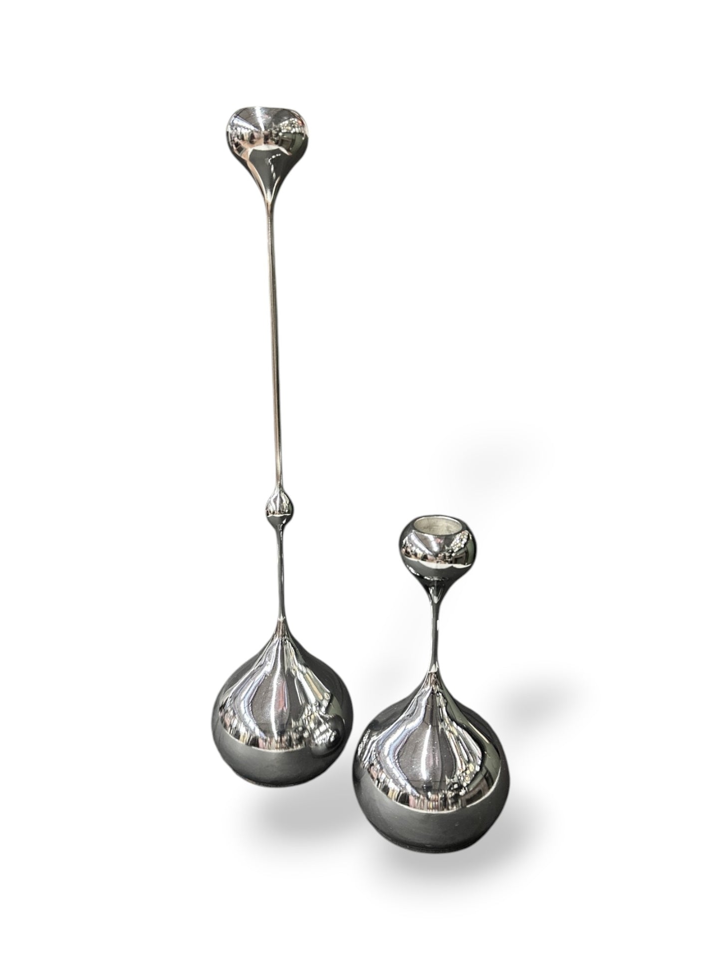 Bougeoir goutte chrome - Taille S