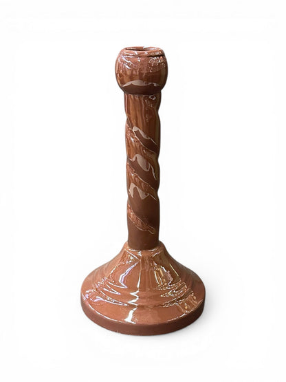 Bougeoir torsadé marron - Taille S