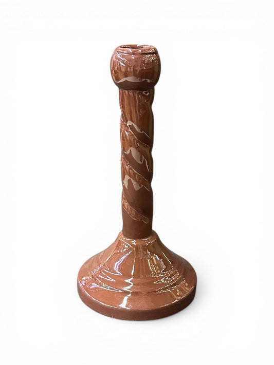 Bougeoir torsadé marron - Taille S