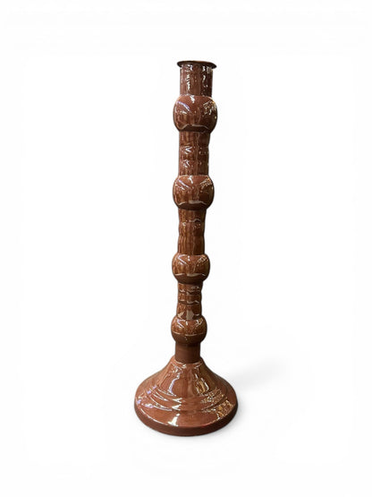 Bougeoir torsadé marron - Taille L